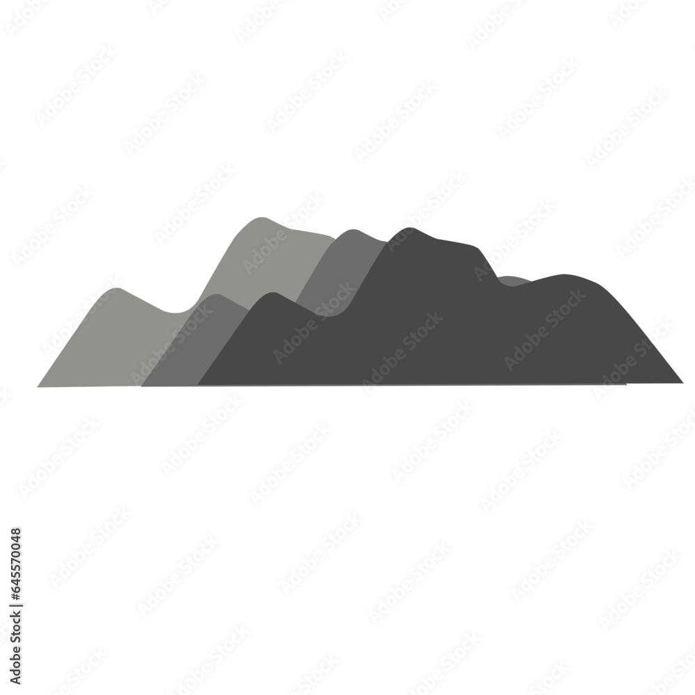 gray mountains vector icon