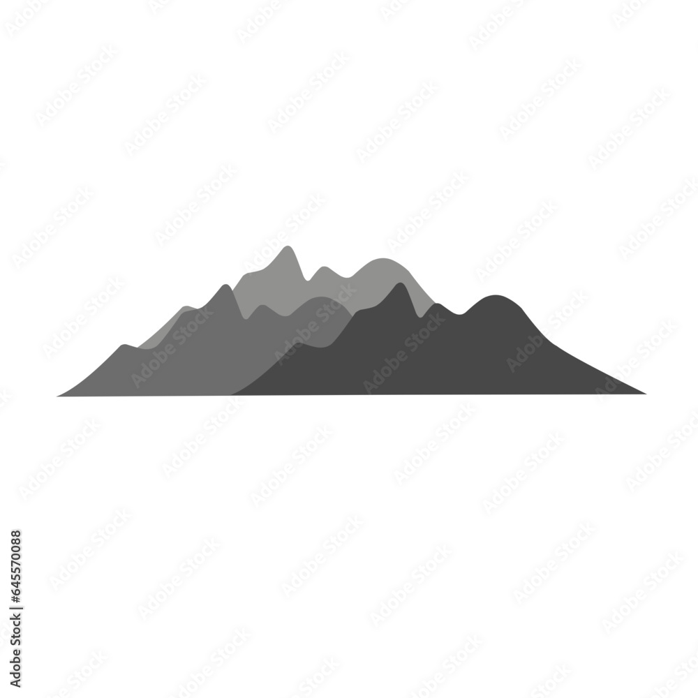 gray mountains vector icon