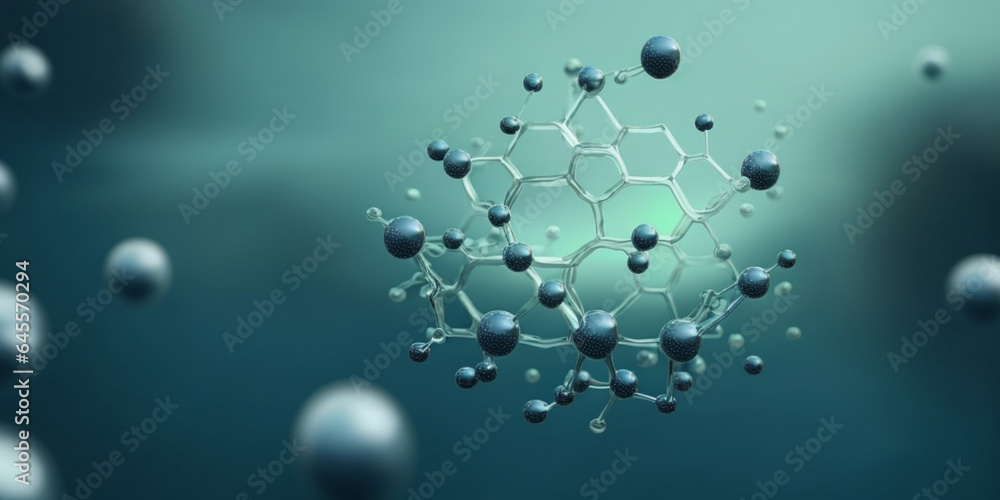 3d illustration of molecule model. Science background wit - obrazy, fototapety, plakaty 
