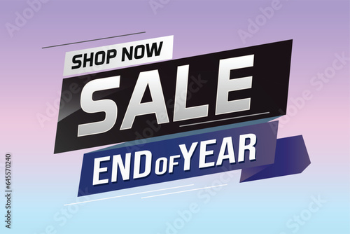 End of year Sale word concept vector illustration with lines and 3d style, landing page, template, ui, web, mobile app, poster, banner, flyer, background, gift card, coupon, label, wallpaper © Flow