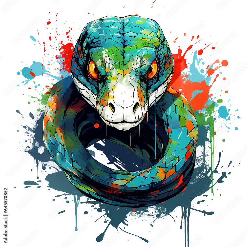 4K snake head t-shirt design, viper, 2D flat vector design, contour, clear outline, watercolor themed, white background, high resolution 4K snake head t-shirt design, viper, 2D flat vector design, contour, clear outline, watercolor themed, white background, high resolution