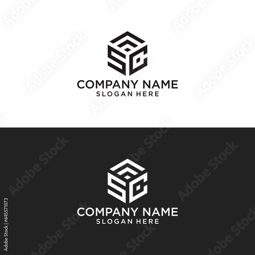 creative letter sc logo design vector 