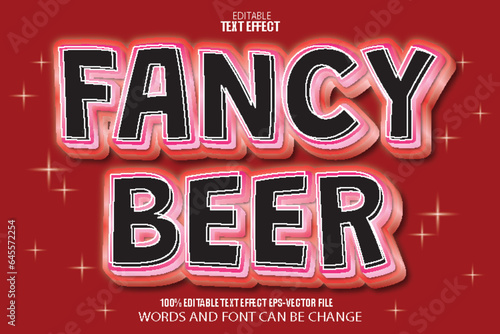 Fancy Beer Editable Text Effect 3D Flat Gradient Style