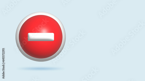 3d Realistic Illustration no entry sign, universal traffic sign meaning no entrance