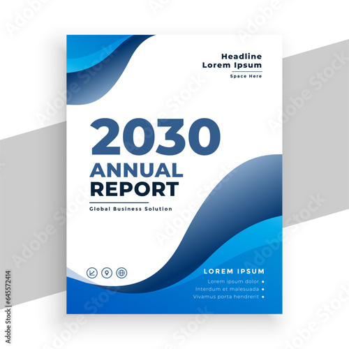 wavy style firm annual report flyer for professional work