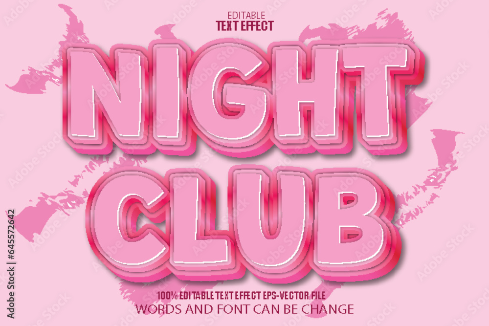 Night Club Editable Text Effect 3D Flat Gradient Style Night Club Editable Text Effect 3D Flat Gradient Style