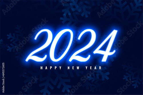 neon style 2024 new year winter festive background design