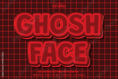 Ghost Face Editable Text Effect 3D Cartoon Style