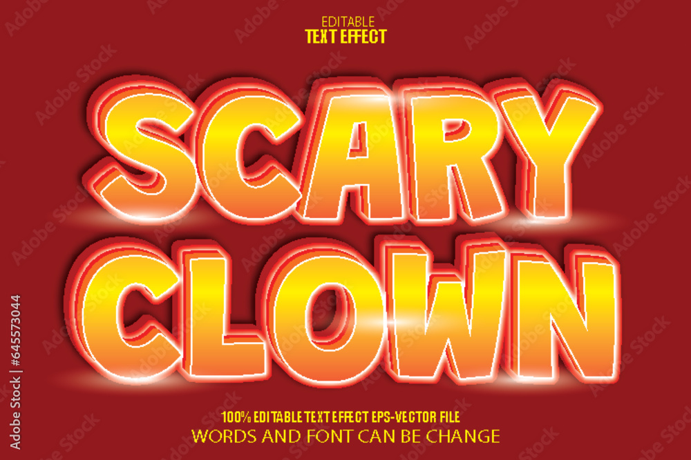 Scary Clown Editable Text Effect 3D Modern Style