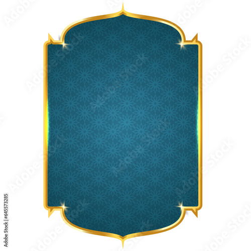 luxury golden Arabic Islamic text box title frame border and Islamic lower third banner set isolated on background