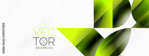 Serene gradient template. Circles and triangles mingle in minimalist perfection. Gentle fusion of forms and hues creates balanced yet captivating backdrop, embodying modern sophistication