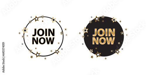 join now sign on white background	