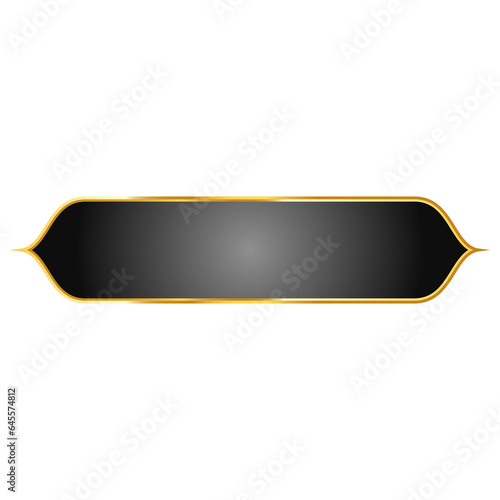 Luxury black golden set arabic islamic banner title frame text box in transparent background	