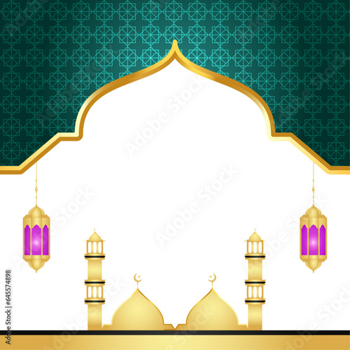 Ramadan kareem or ramadhan with islamic arabesque isra miraj al nabi eid mubarak background