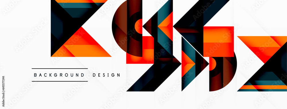 Visually captivating background design showcasing dynamic geometric lines, triangles, and squares. This composition blends precision and movement, creating an engaging graphic with a modern aesthetic