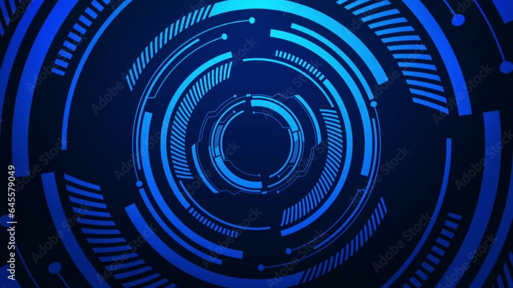 Hud element technology futuristic concept animation background. 4k motion graphic blue circle HUD circular motion Hud element technology futuristic concept animation background. 4k motion graphic blue circle HUD circular motion