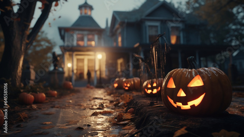 halloween pumpkin on the home, background