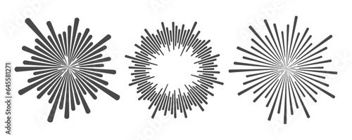 Circle sound wave. Audio music equalizer. Round circular icons set. Spectrum radial pattern and frequency frame. Vector design