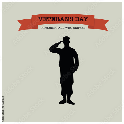 Vector illustration happy veterans day on november