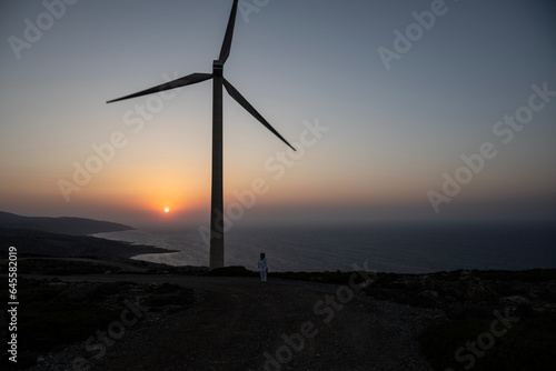 Sunset at the end of the day against the backdrop of the sea on the island of Crete