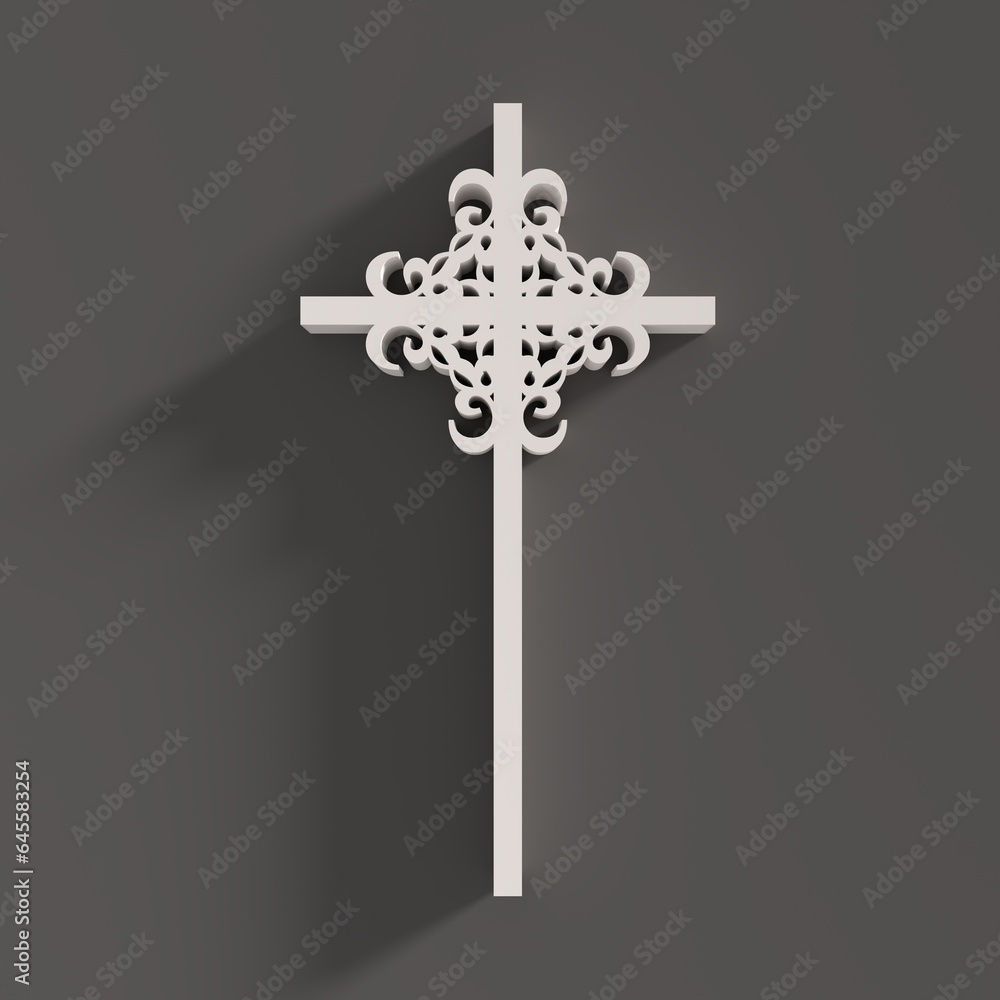 Christian cross. Religion concept illustration. 3D render Christian cross. Religion concept illustration. 3D render