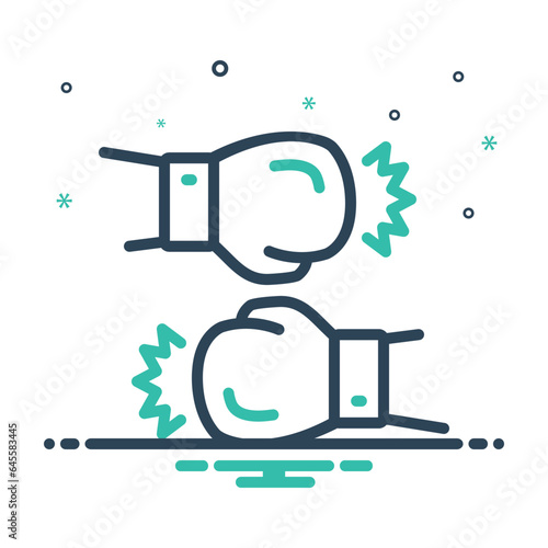 Mix  icon for combat sport 