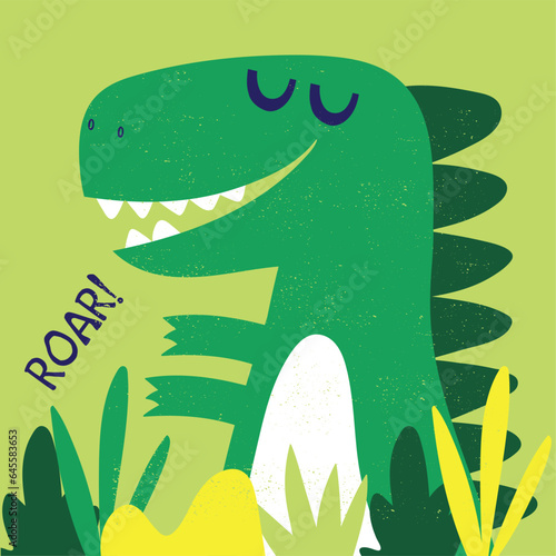 cute dinosaur head drawing as vector