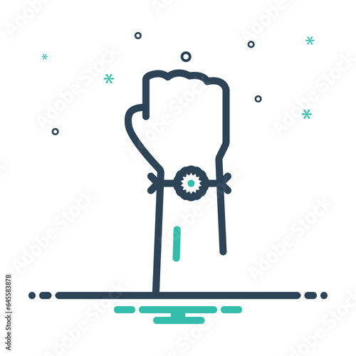 Mix  icon for rakhi in hand 