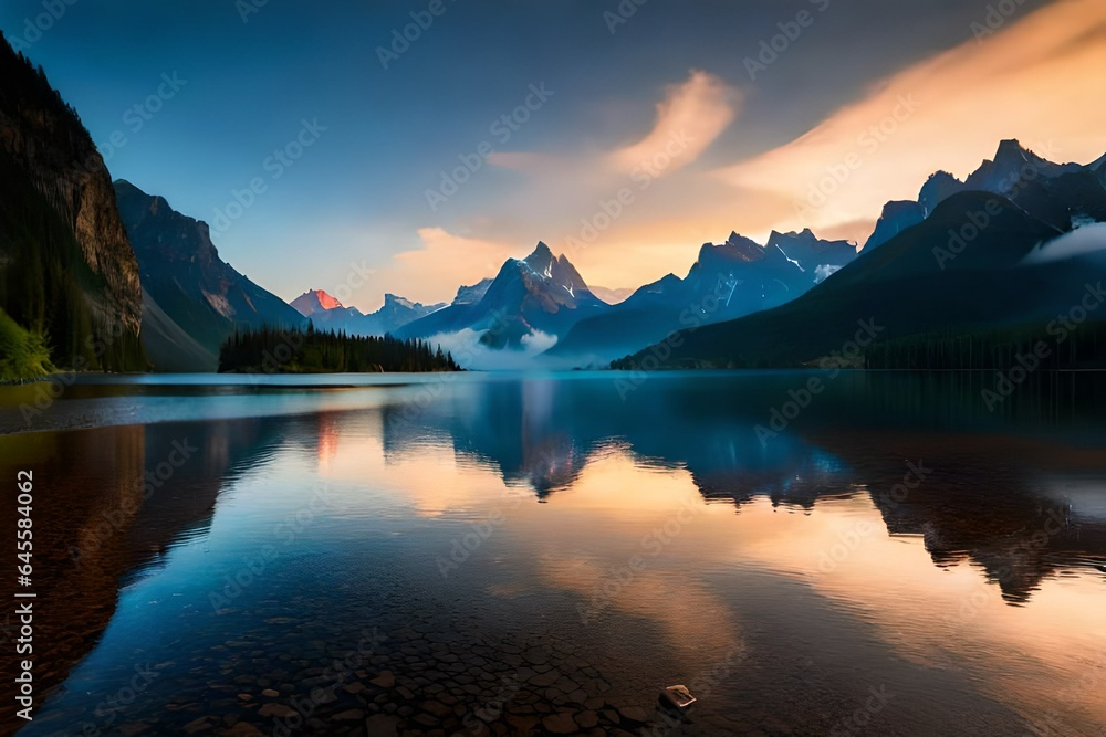 lake in the mountains Genenrated Ai lake in the mountains Genenrated Ai