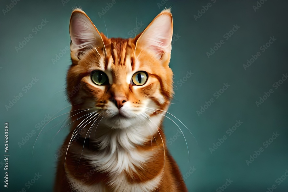 red cat portrait Genenrated Ai red cat portrait Genenrated Ai