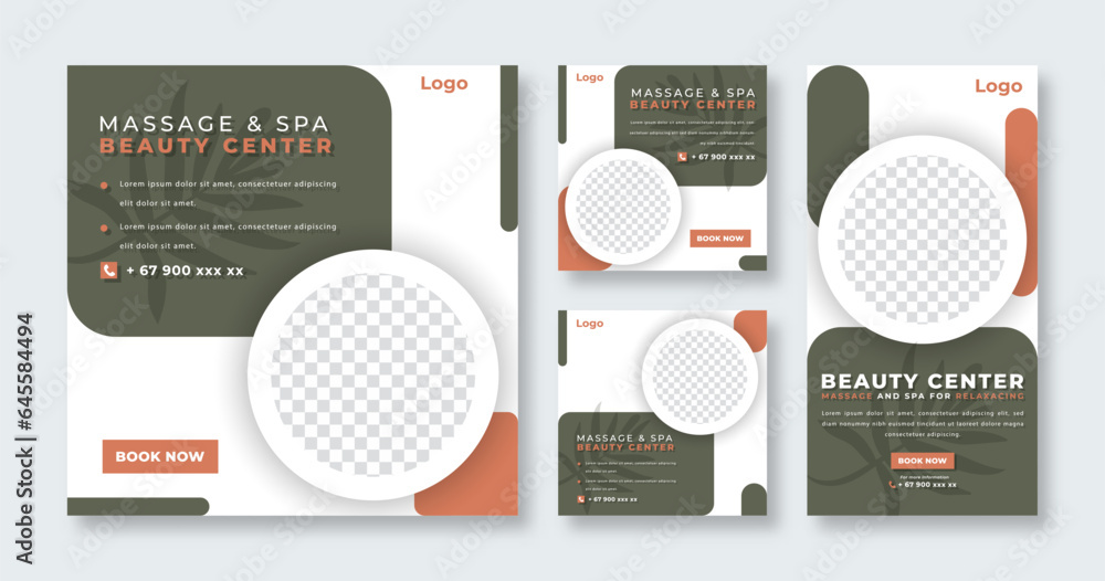 Spa and Massage Social Media Post for Online Marketing Promotion Banner, Story and Web Internet Ads Flyer Spa and Massage Social Media Post for Online Marketing Promotion Banner, Story and Web Internet Ads Flyer