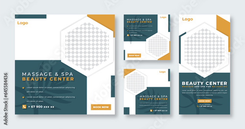 Spa and Massage Social Media Post for Online Marketing Promotion Banner, Story and Web Internet Ads Flyer