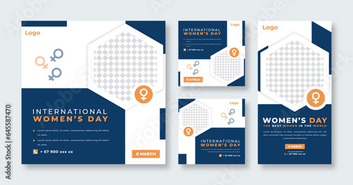 International Women Day Social Media Post for Online Marketing Promotion Banner, Story and Web Internet Ads Flyer