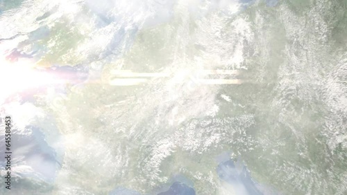 Wallpaper Mural Zoom in from space and focus on Bruchsal, Germany. 3D Animation. Background for travel intro. Elements of this image furnished by NASA	 Torontodigital.ca