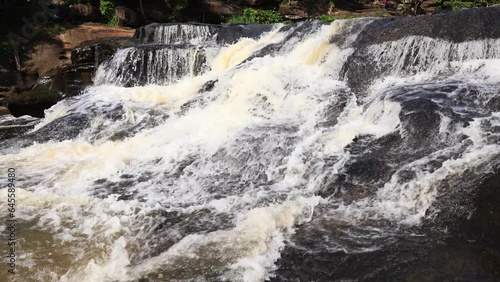 beautiful waterfall in the forest. Huai Chan Waterfall It is a beautiful waterfall in Sisaket Province, Thailand.