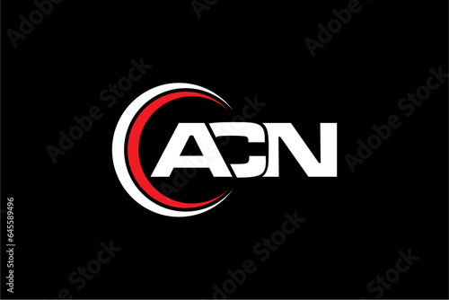 ACN creative letter shield logo design vector icon illustration