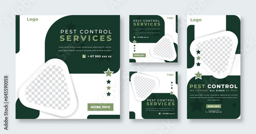 Pest Control Services Social Media Post for Online Marketing Promotion Banner, Story and Web Internet Ads Flyer