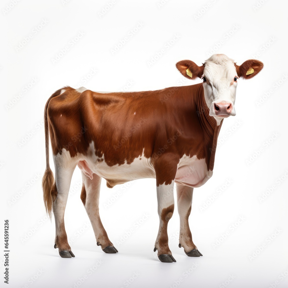 Cow on white background, AI generated Image Cow on white background, AI generated Image