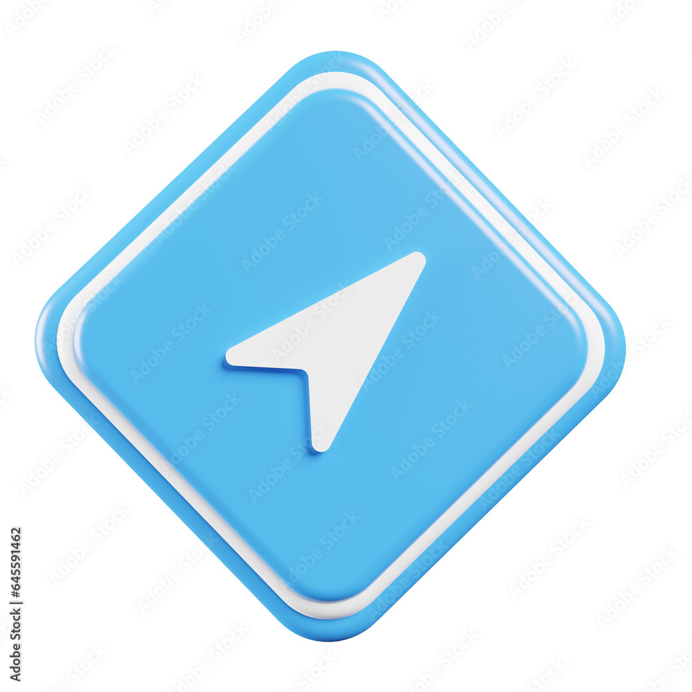 navigation sign in 3d render illustration