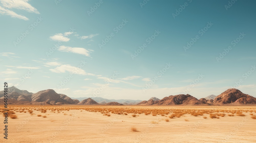 Desert and blue sky, AI generated Image