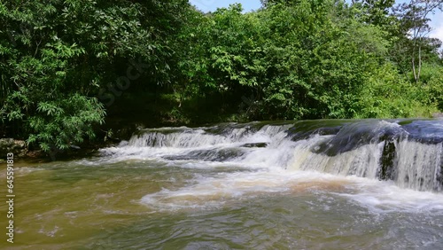 beautiful waterfall in the forest. Huai Chan Waterfall It is a beautiful waterfall in Sisaket Province, Thailand.