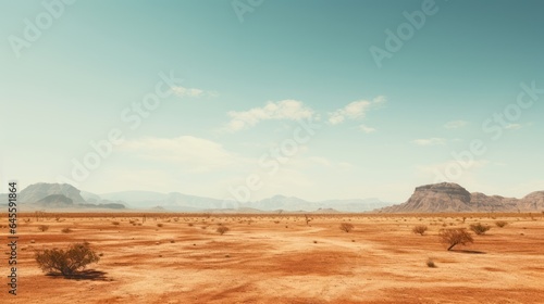 Desert and blue sky, AI generated Image