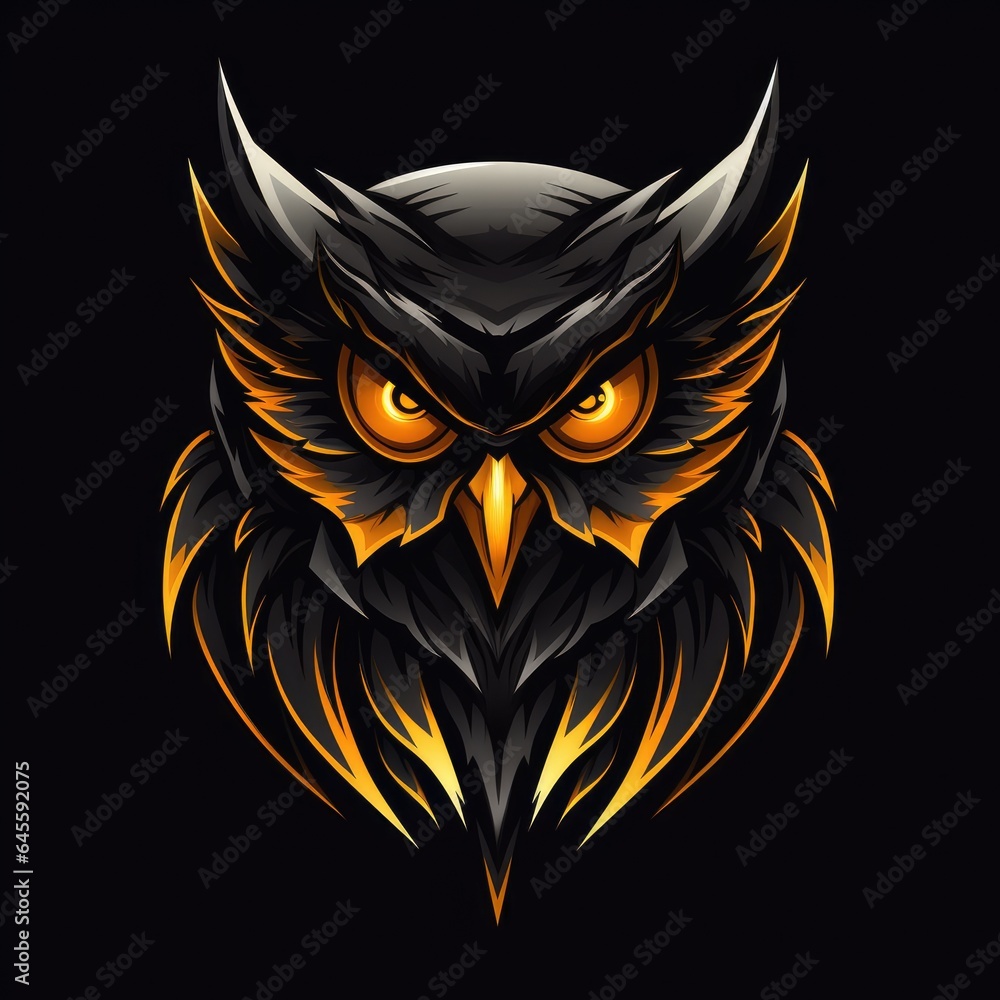 Owl e-sport logo, AI generated Image Owl e-sport logo, AI generated Image