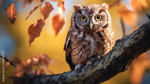 Owl on a branch  AI generated Image