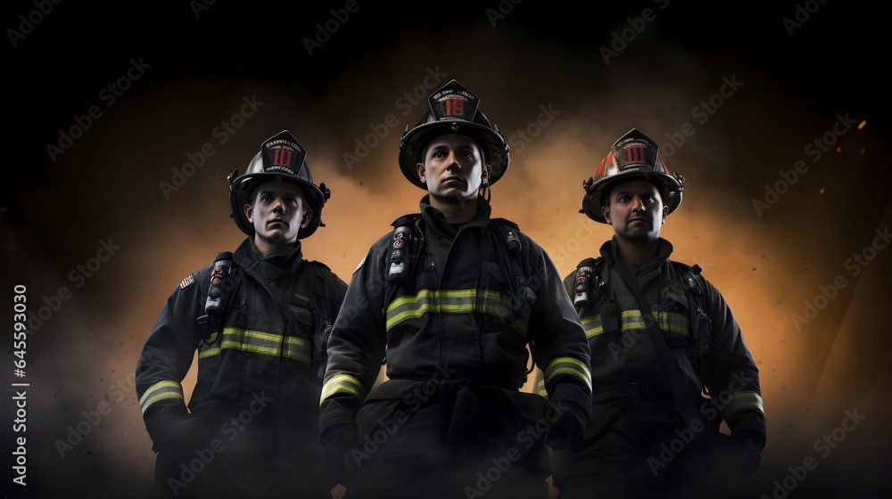 Fototapeta premium Mut und Entschlossenheit: Das Gesicht der Feuerwehr