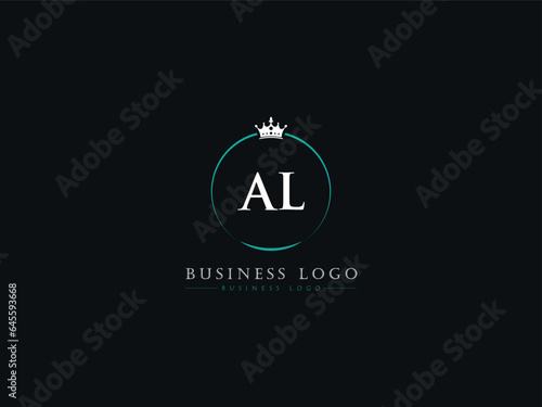 AL Modern Crown Logo, Minimal Luxury Al a l Logo Icon Design For You