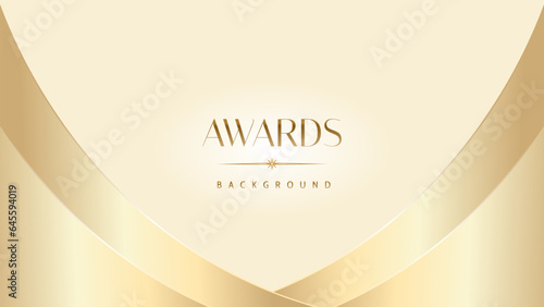 Pastel cream gold award graphic background. Modern glitter template sparkling elegant luxury premium corporate abstract design.