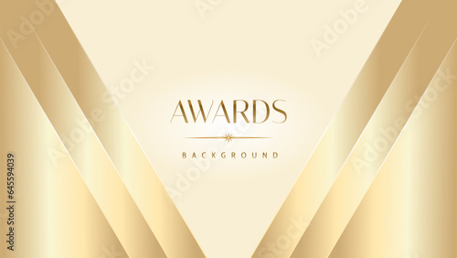 Pastel cream gold award graphic background. Modern glitter template sparkling elegant luxury premium corporate abstract design.