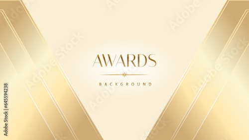Pastel cream gold award graphic background. Modern glitter template sparkling elegant luxury premium corporate abstract design.