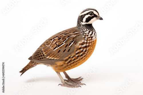 Northern Bobwhite Colinus virginianus on a white background